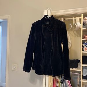 Black fleece jacket with pockets